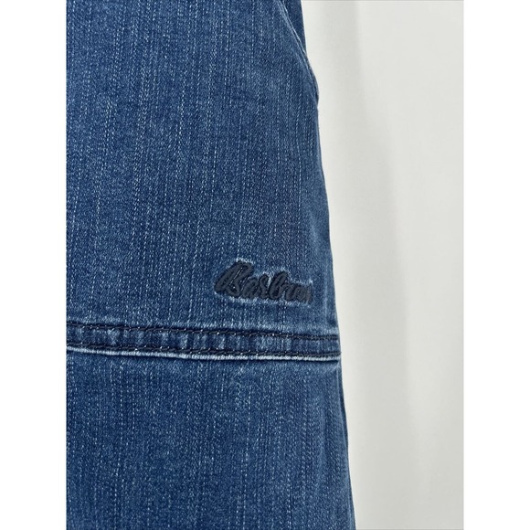 Barbour‎ Women’s Sz 10 Maddison Dark Wash Button Denim Skirt Pockets Stretch - Picture 3 of 8